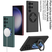 Load image into Gallery viewer, Luxury Leather Magnetic Bracket Protective Phone Case For Samsung Galaxy S24 Ultra Plus
