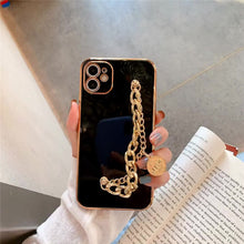 Load image into Gallery viewer, 2021 Luxury Camera All-inclusive Electroplating Process Metal Coin Bracelet Case for iPhone
